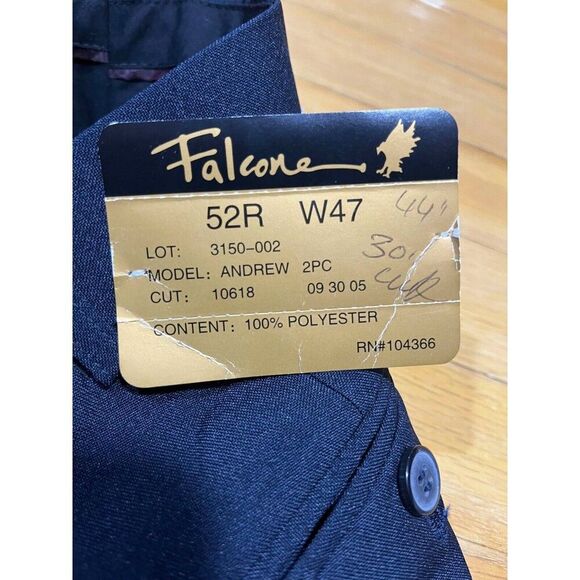 Falcone Men's Dress Pants Size 42x29 (52/47 Tag) Navy Andrew Style Cuffed NWT - Picture 5 of 7
